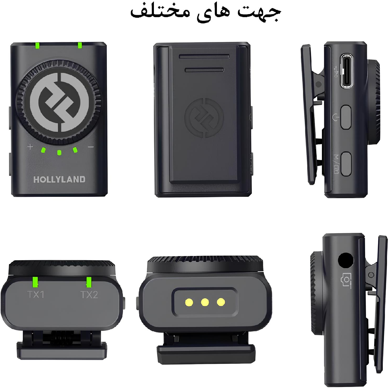 میکروفون بی سیم یقه ای تایپ سی و لایتنینگ هالی لند با قابلیت نصب سه منظوره LARK M2 COMBO