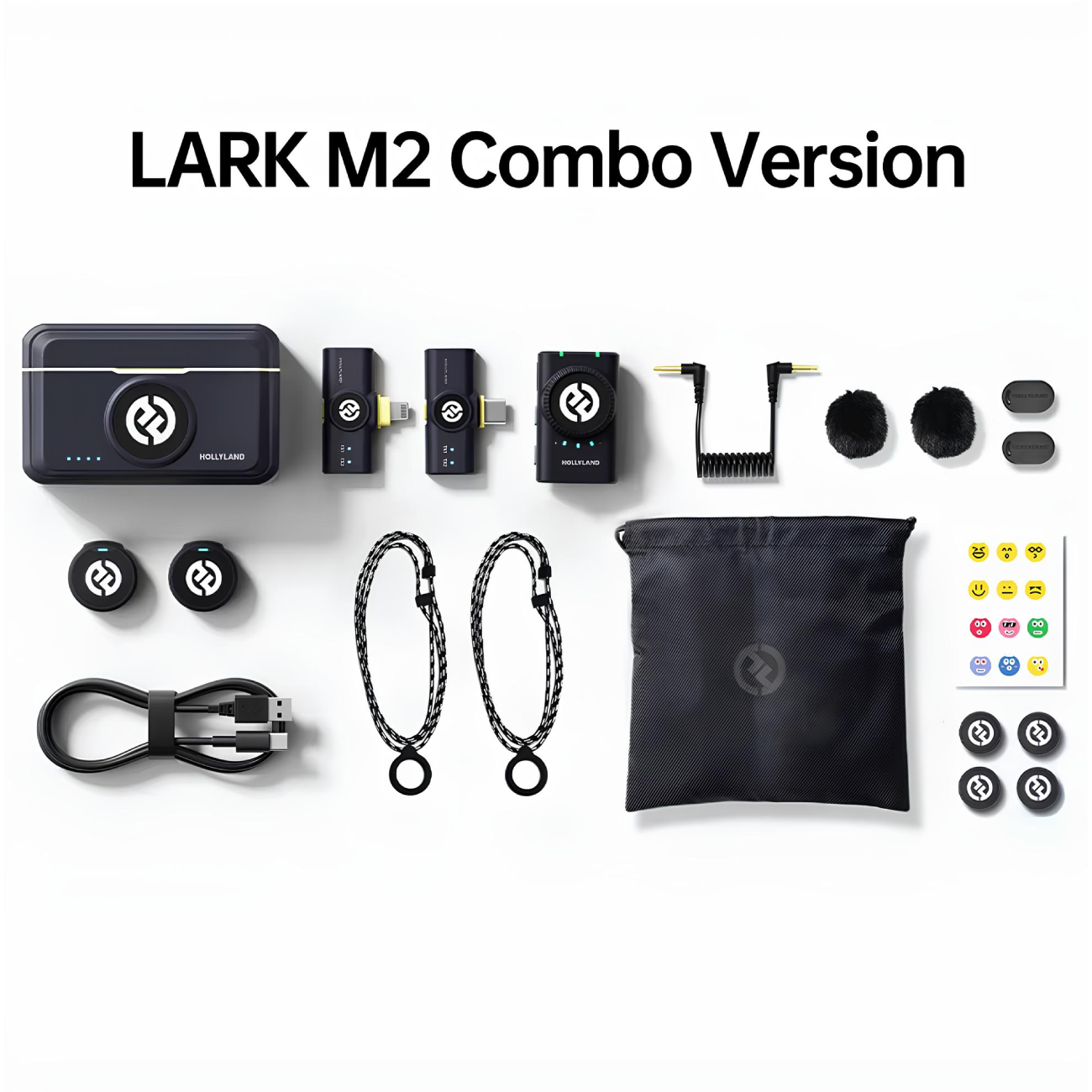 میکروفون بی سیم یقه ای تایپ سی و لایتنینگ هالی لند با قابلیت نصب سه منظوره LARK M2 COMBO