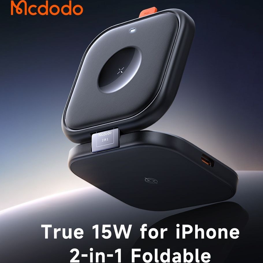 شارژر وایرلس تاشو 2 کاره مک دودو Mcdodo Magnetic Wireless Charger CH-2160