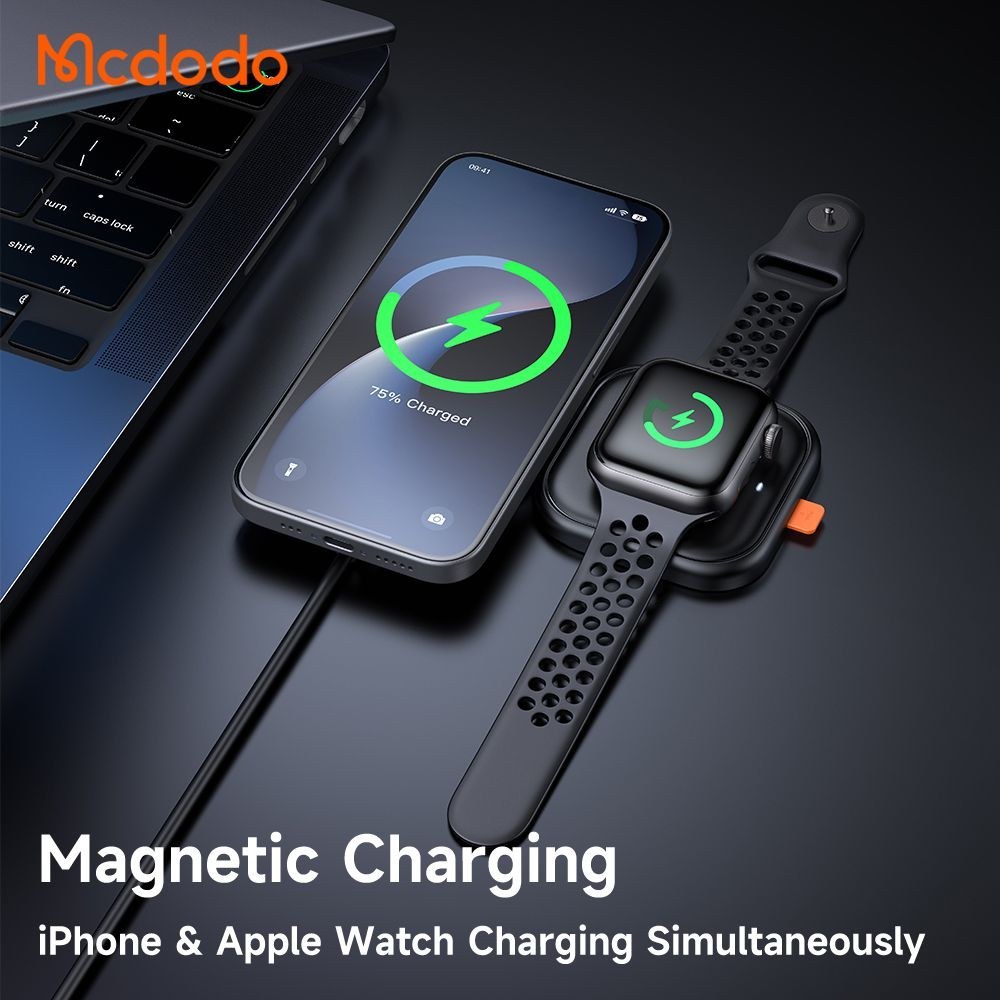 شارژر وایرلس تاشو 2 کاره مک دودو Mcdodo Magnetic Wireless Charger CH-2160