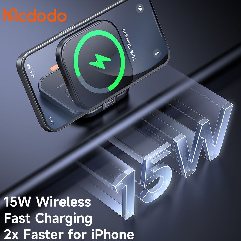 شارژر وایرلس تاشو 2 کاره مک دودو Mcdodo Magnetic Wireless Charger CH-2160