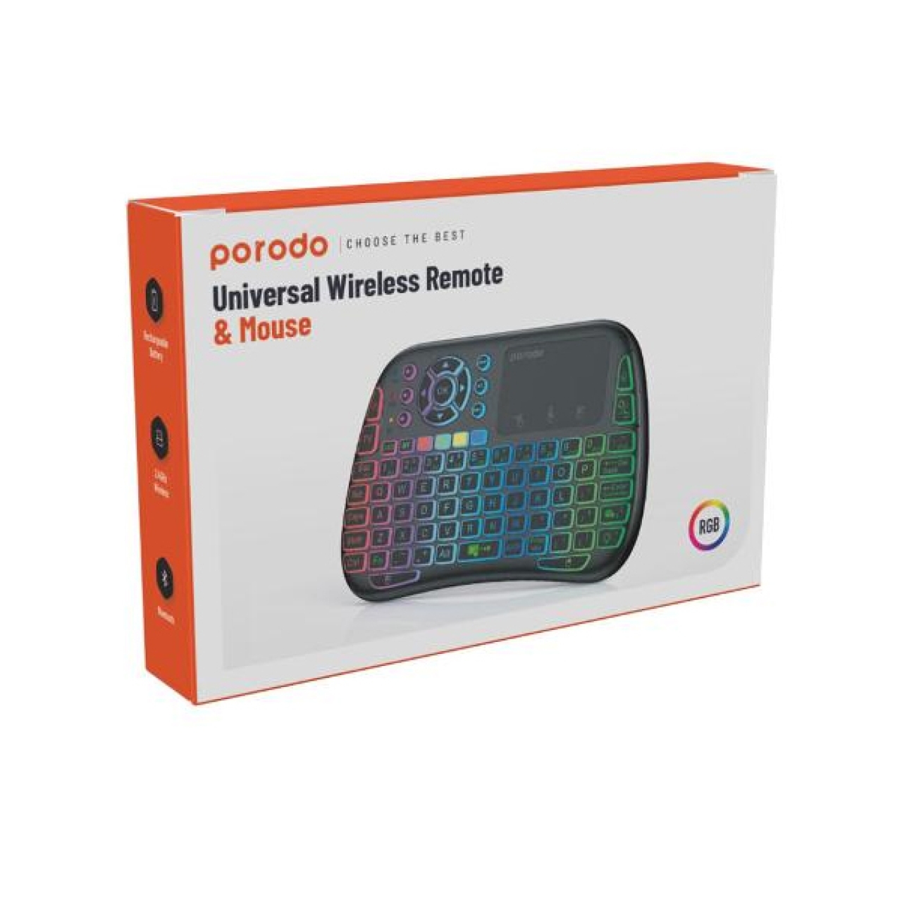 مینی کیبورد بی سیم همراه با تاچ پد پرودو Porodo Mini Wireless Keyboard Touch Combo MWKTC