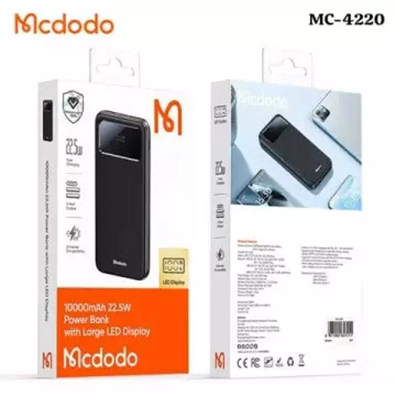 پاوربانک تایپ سی و یو اس بی 22.5 وات 10000 مک دودو MC-4220