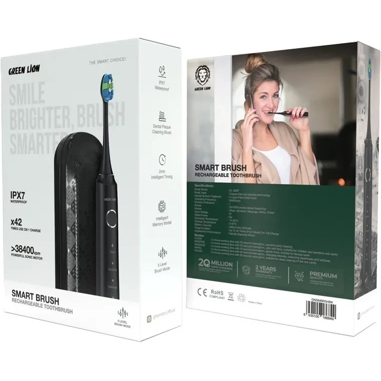 مسواک برقی گرین لاین Green Lion Smart Toothbrush GNSMBRSHBK