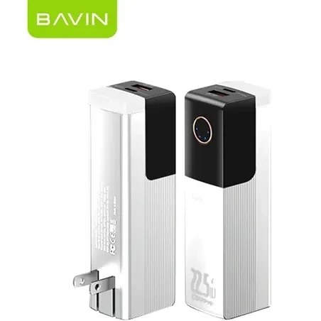 پاوربانک 5000 و شارژر دیواری باوین Bavin PC1053 توان 22.5 وات