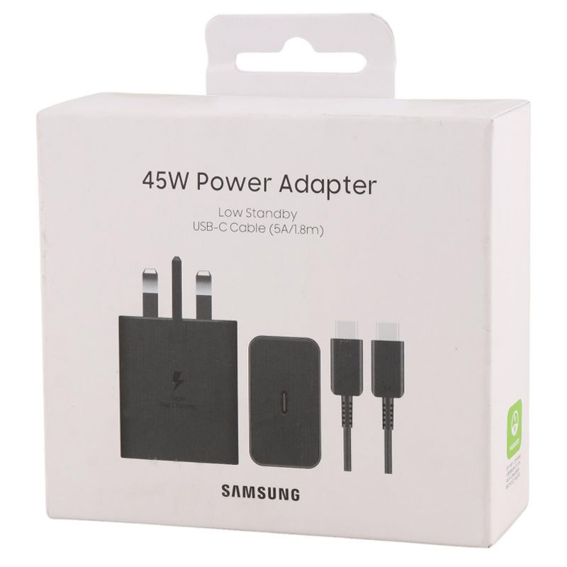 آداپتور سوپر فست شارژر سامسونگ اورجینال ۴۵ وات همراه کابل1.8 متر Samsung Super Fast Charger 45W EP-T4511XBEGAE