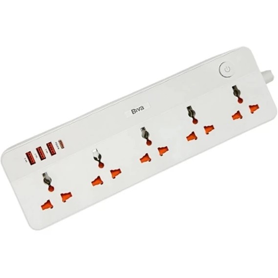 چند راهی برق و شارژر بیوا Biva PS-06 Power Strip دارای 4 پورت