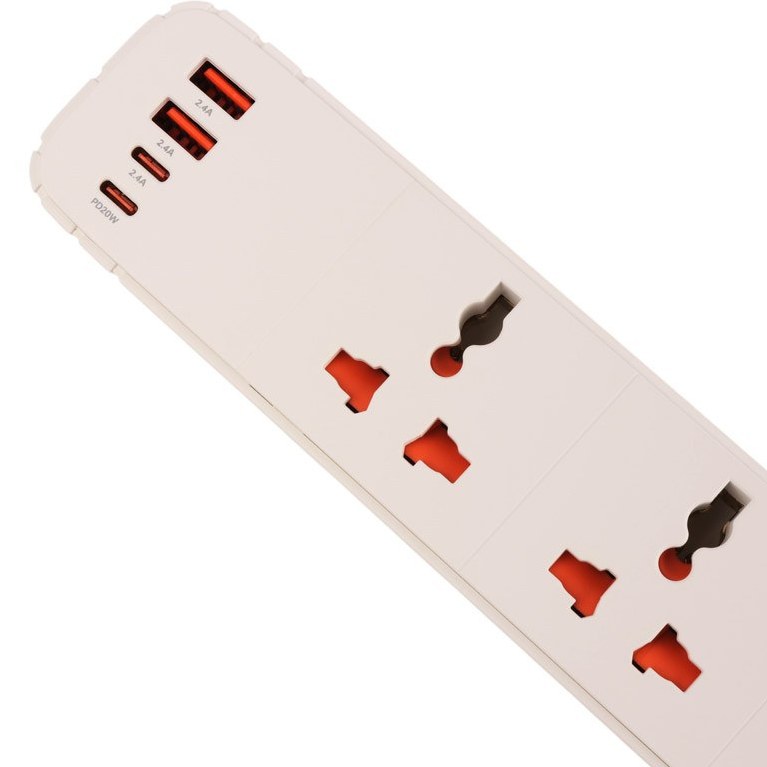 چند راهی برق و شارژر بیوا Biva PS-05 Power Strip دارای 4 پورت