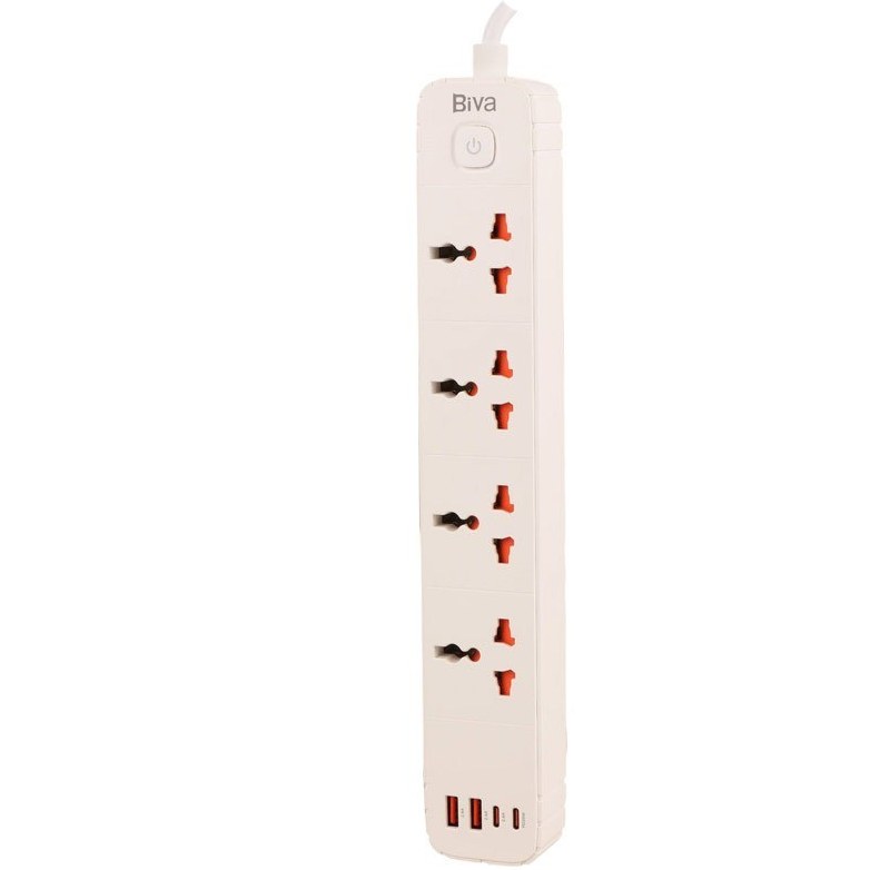 چند راهی برق و شارژر بیوا Biva PS-05 Power Strip دارای 4 پورت