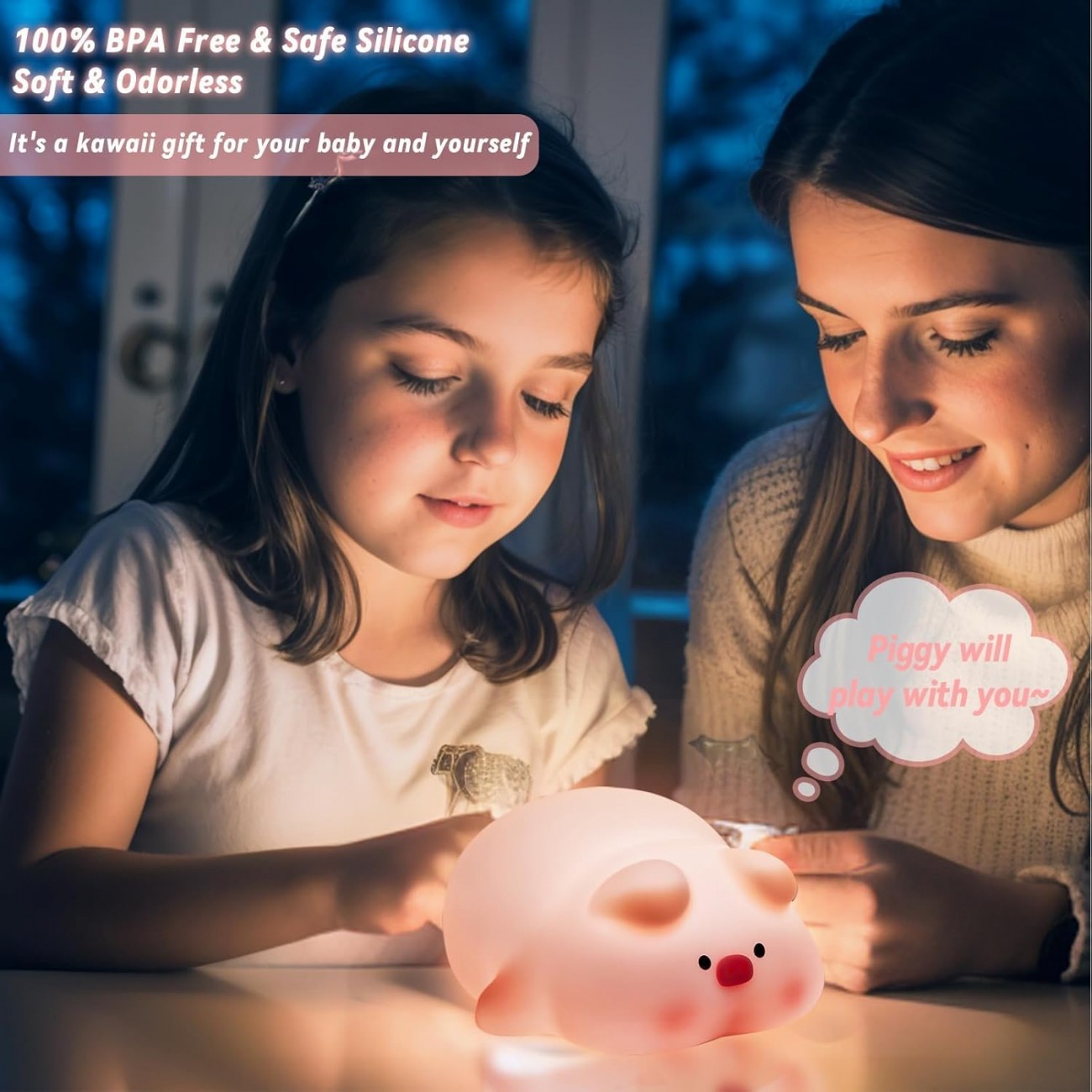 چراغ خواب سیلیکونی فانتزی Pig Silicone Lamp K-1158 طرح خوک