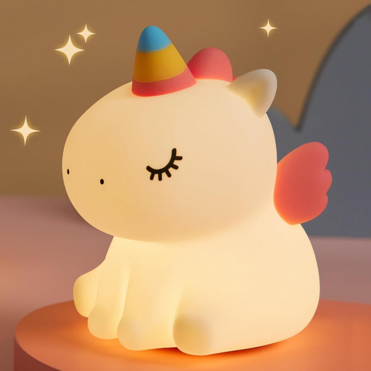 چراغ خواب سیلیکونی فانتزی Sitting Unicorn Silicone Lamp A007 طرح یونیکورن