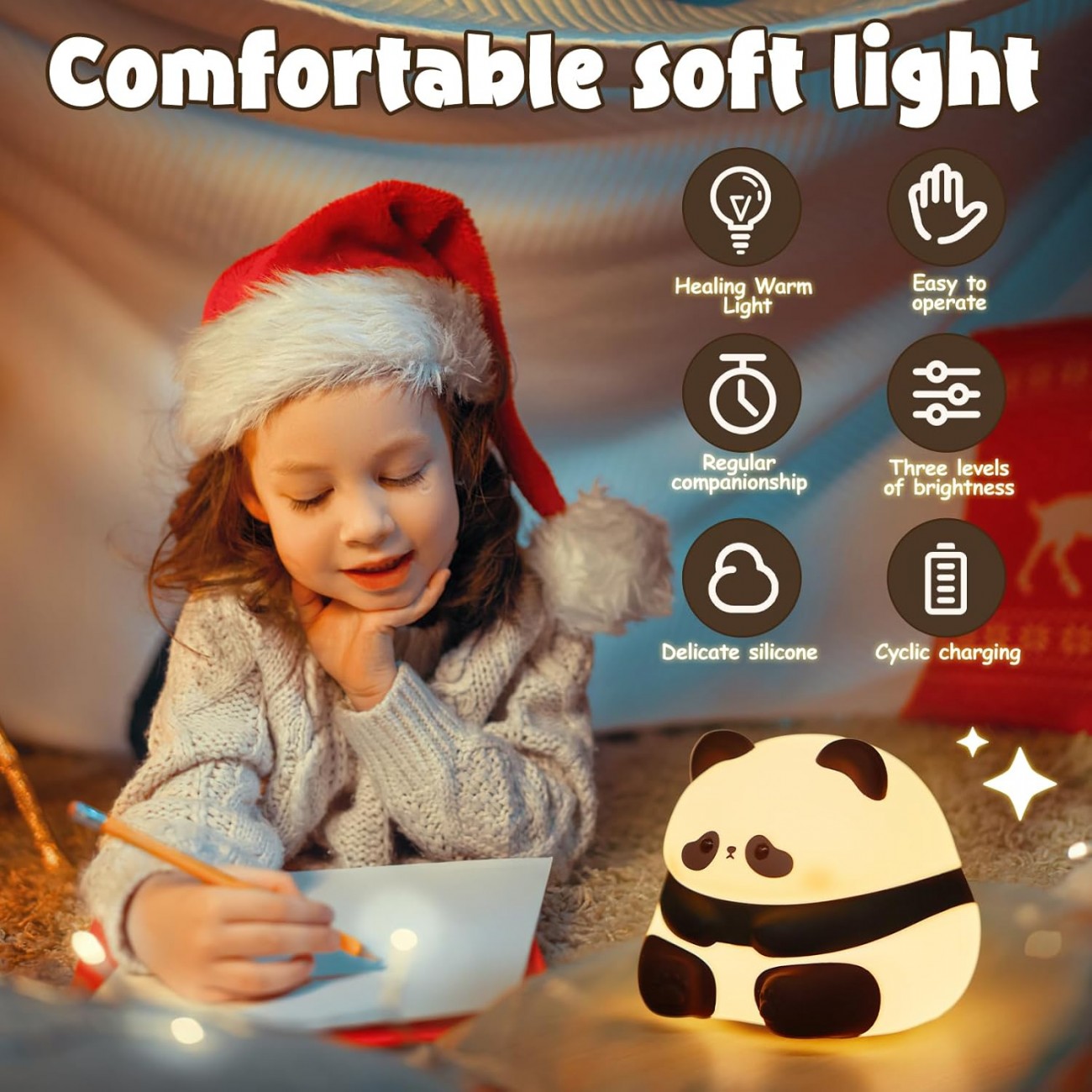 چراغ خواب سیلیکونی فانتزی Panda Silicone Lamp K-1160 طرح پاندا