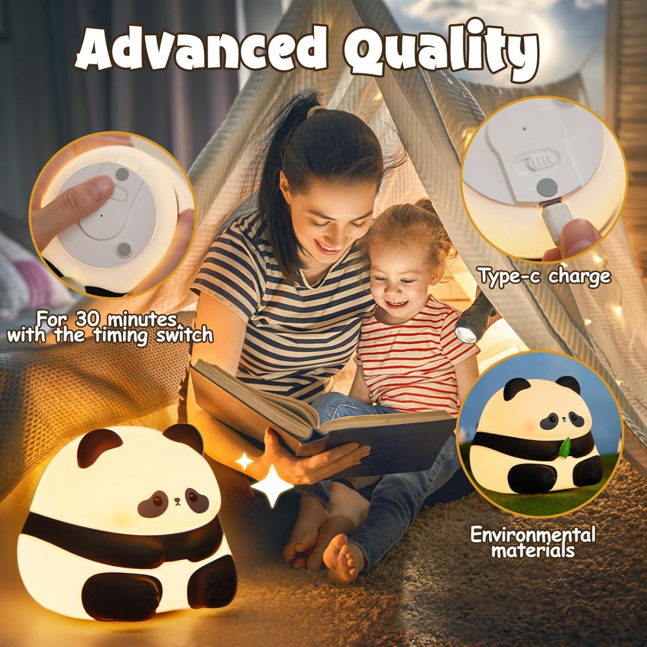 چراغ خواب سیلیکونی فانتزی Panda Silicone Lamp K-1160 طرح پاندا