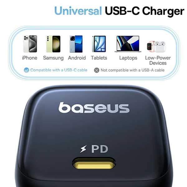 آداپتور شارژ دیواری 45 وات بیسوس Baseus PicoGo Fast Charger CCGAN45CE