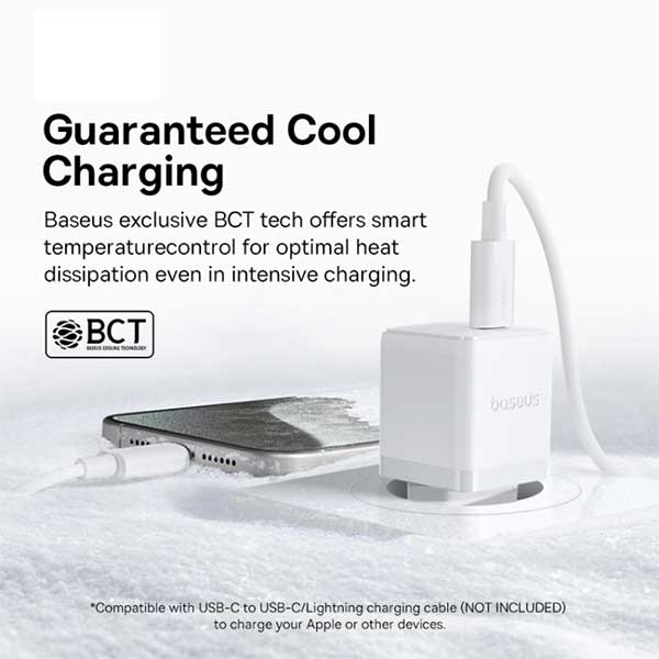 آداپتور شارژ 20 وات با کابل بیسوس Baseus 1C 20W Type-C Palm Fast Charger CCZC20CE