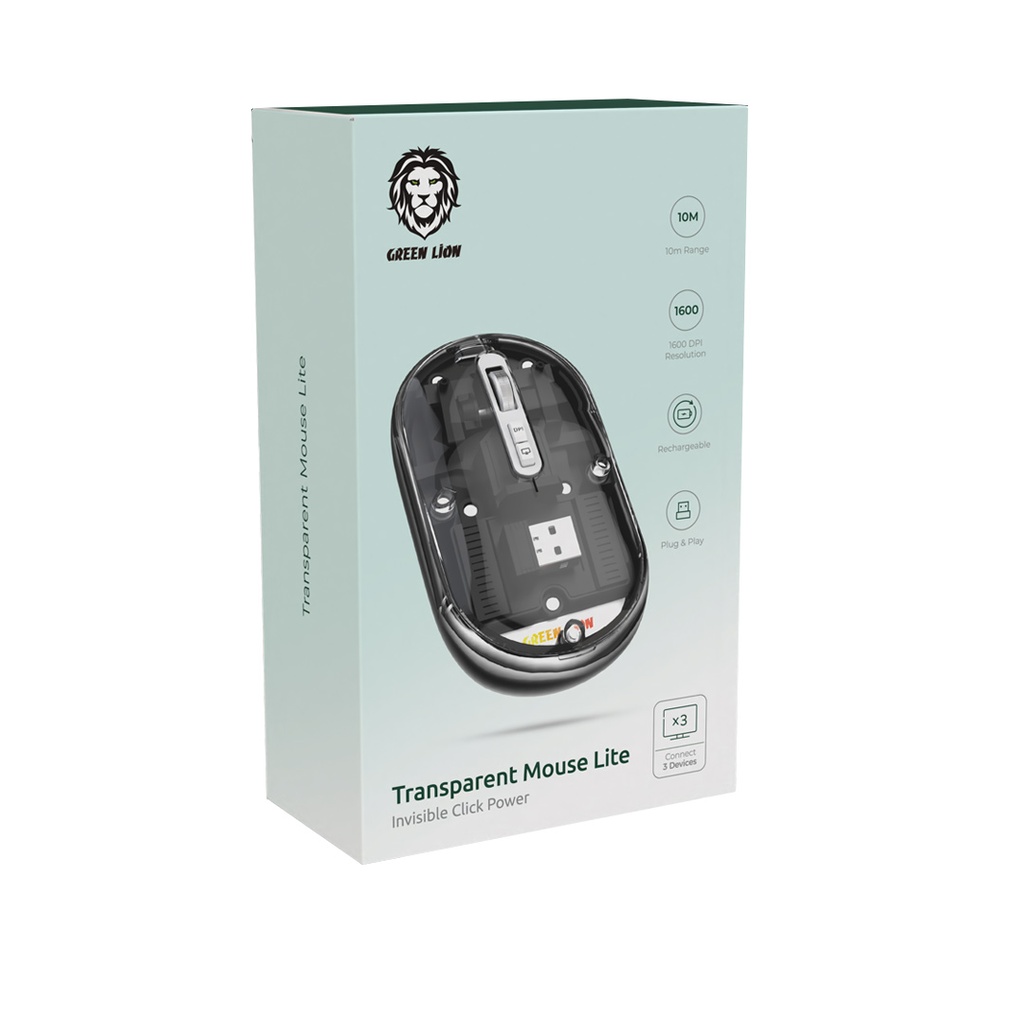 موس بیسیم گرین لاین Green Lion Transparent Mouse Lite GNTRMSELITEBK