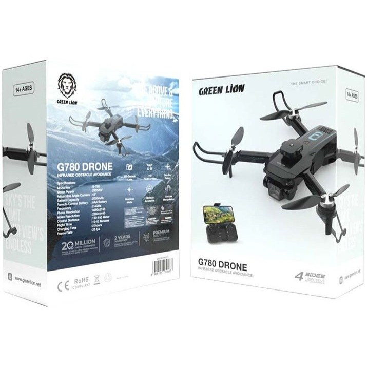 کوادکوپتر دوربین دار گرین لاین Green Lion G780RC Drone GNDRO780GY