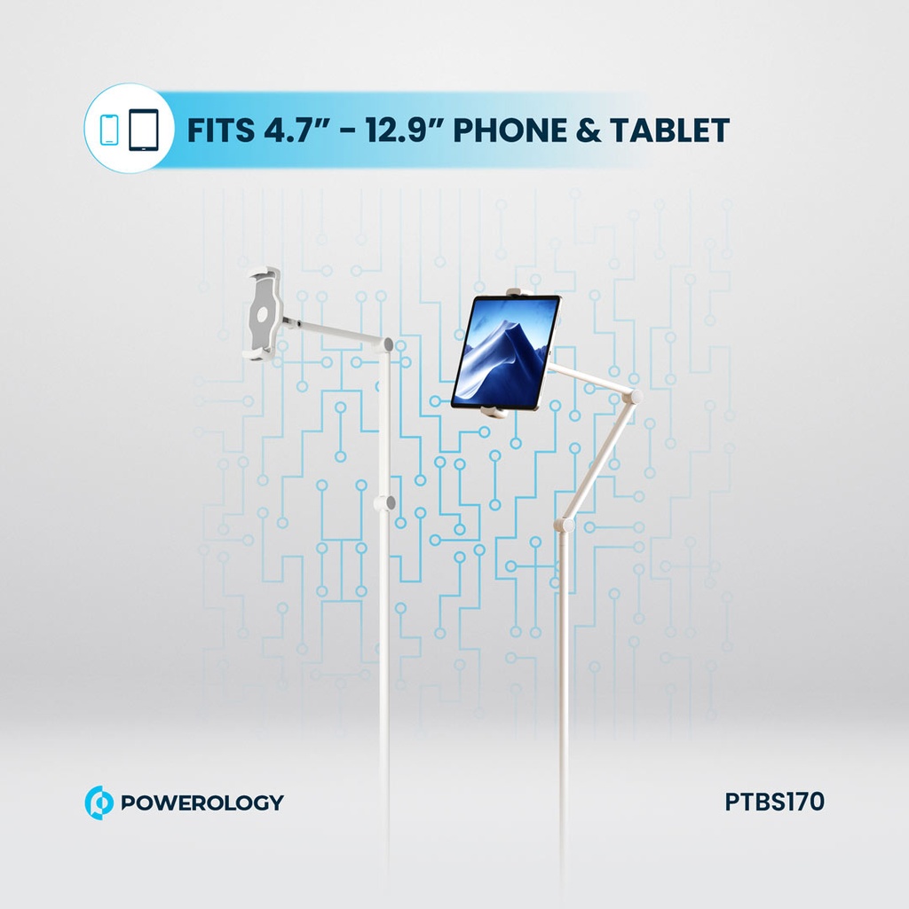 استند و نگهدارنده فلزی موبایل و تبلت پاورولوژی Powerology Multi-Joint Floor Stand Metal Base Phone &amp; Tablet PTBS170WH