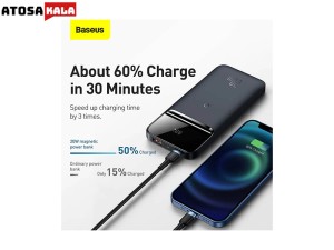 پاور بانک و شارژر وایرلس مگنتی بیسوس Baseus Magnetic wireless quick charging power bank 10000mAh 20W PPMT-02