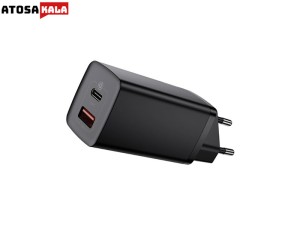 شارژر دیواری فست شارژ بیسوس Baseus GaN2 Lite Quick Charger C + U CCGAN65UE CCGAN2L-H01 توان 65 وات