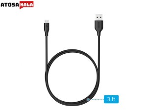 کابل تبدیل USB به microUSB انکر مدل A8132 PowerLine طول 0.9 متر