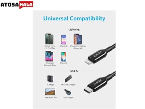 کابل تبدیل USB-C به لایتنینگ انکر مدل A8842 طول 0.9 متر