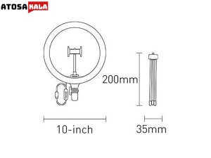 رینگ لایت بیسوس Baseus Live Stream Holder-table Stand Ring Light CRZB10-A01 با پایه 20 سانتی و هولدر