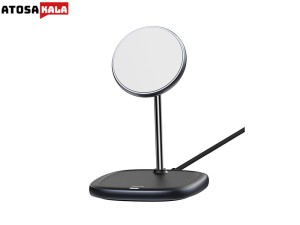 هولدر و شارژر وایرلس بیسوس Baseus Swan Magnetic Wireless WXSW-01 توان 15 وات مناسب سری آیفون 12 و 13