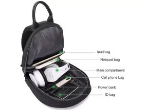 کوله تک بند یو اس بی دار ضد آب بنج Bange BG-7306 Crossbody Chest Bag with USB Port