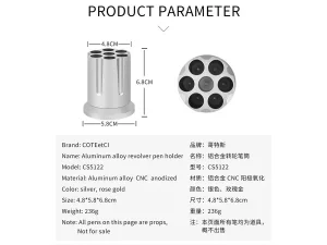 جاخودکاری رومیزی با قابلیت چرخش کوتتسی Coteetci Aluminum alloy wheel pen holder CS5122