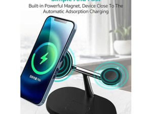 شارژر وایرلس 3 کاره کوتسی Coteci 3in1 Magsafe Stand Wireless Charger 32113