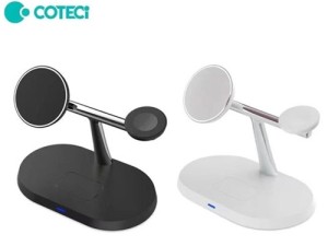 شارژر وایرلس 3 کاره کوتسی Coteci 3in1 Magsafe Stand Wireless Charger 32113