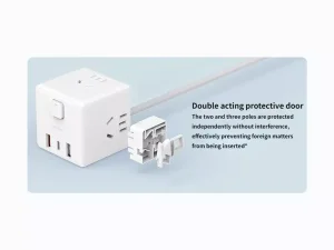 چند راهی 3 سوکت، 2 یو اس بی و 1 تایپ سی شیائومی Xiaomi XMCXB05QMN Power Strip 1Type C 2USB 3 Power Socket