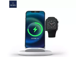 شارژر وایرلس مغناطیسی رومیزی سه کاره 15 وات ویوو WiWU Power Air 3in1 Wireless Charger PA3IN1