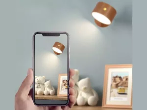 چراغ دیواری چوبی لمسی شارژی با قابلیت چرخش 360 درجه NO-HB013 Wooden Wall Lamp USB Rechargeable Night Light Touch Dimming Magnetic