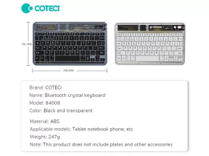 کیبورد بی سیم سه حالته کوتتسی Coteetci Three-mode wireless keyboard 84007