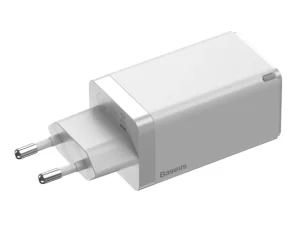 شارژ دیواری فست شارژ تایپ سی و یو اس بی 65 وات بیسوس Baseus CCGAN2P-B02 Dual USB-C Quick Charging