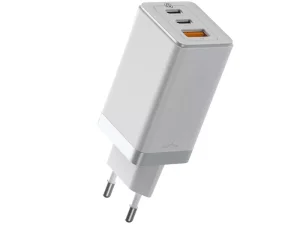 شارژ دیواری فست شارژ تایپ سی و یو اس بی 65 وات بیسوس Baseus CCGAN2P-B02 Dual USB-C Quick Charging