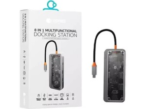 هاب تایپ سی 8 پورت شفاف کوتتسی coteetci 8 IN 1 MULTIFUNCTIONAL DOCKING STATION 16016