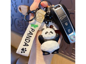 جاکلیدی فانتزی و عروسک آویز کیف طرح پاندا YY0117 Baimao original resin wood carving style panda keychain creative