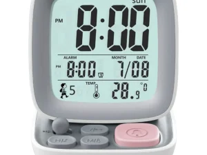 ساعت زنگ‌دار صوتی رومیزی شارژی Small Computer Electronic Alarm Clock GW-8152