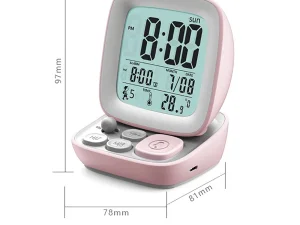 ساعت زنگ‌دار صوتی رومیزی شارژی Small Computer Electronic Alarm Clock GW-8152