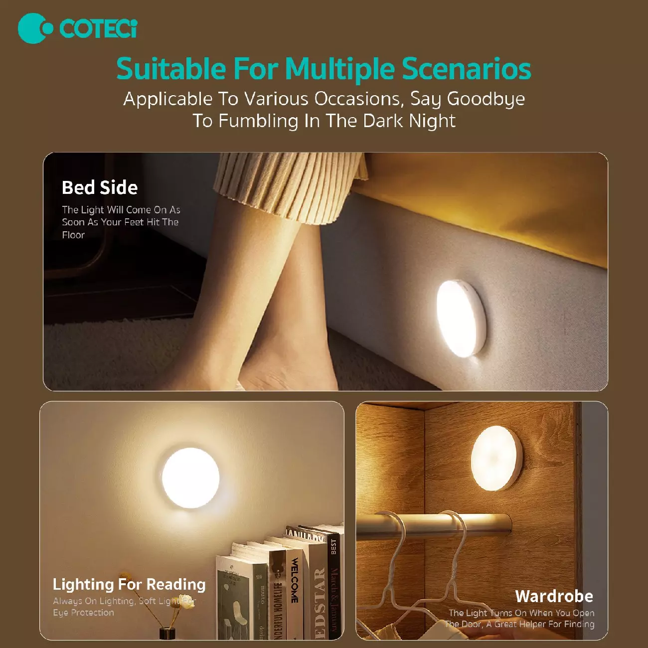 لامپ سنسوردار هوشمند زیر کابینتی 40 سانتی متری و 2.5 وات کوتتسی COTECi 1Word Sensor Light Soft Tri-color 89004-40CM-2.5W