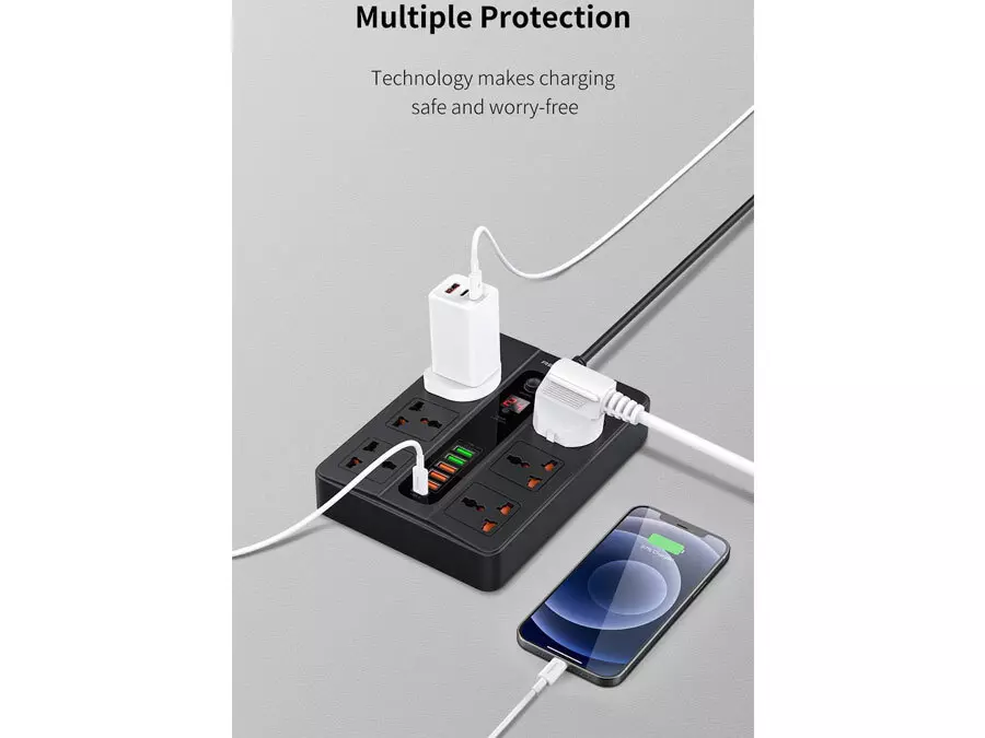 هاب 5 در 1 تایپ‌ سی رسی Recci RH06 5-in-1 Type-C to 4×USB 3.0 and microUSB Hub