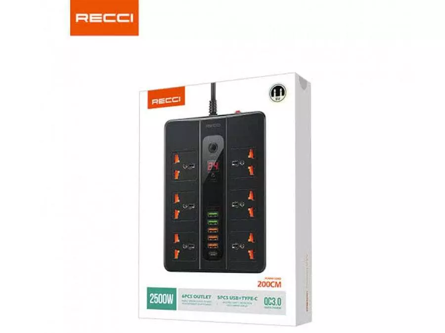 هاب 5 در 1 تایپ‌ سی رسی Recci RH06 5-in-1 Type-C to 4×USB 3.0 and microUSB Hub