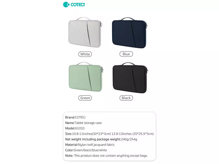 کیف تبلت 12.9 اینچ چند کاره کوتتسی COTETCI 61034 iPad Canvas Storage Bag 12.9