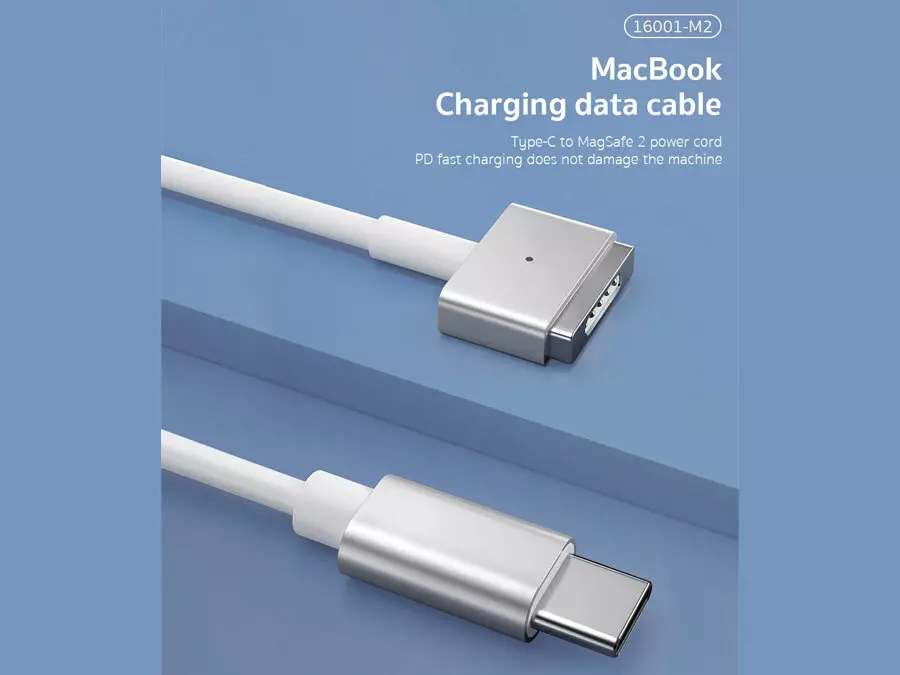 کابل شارژ مغناطیسی مک بوک تایپ سی 100 وات دو متری کوتتسی Coteetci MacBook MagSafe "L" style charging data cable 16001-M1