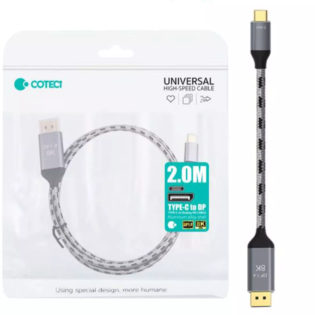 کابل شارژ و دیتای مک بوک تایپ سی به مگنتی 60 وات 2 متری کوتتسی Coteetci MacBook charging cable 16001-M2