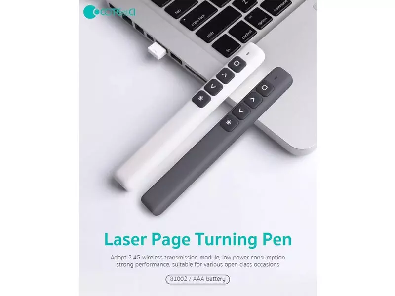 پوینتر و پرزنتر لیزری کوتتسی COTEetCI smart laser page turning pen USB charging port 81001