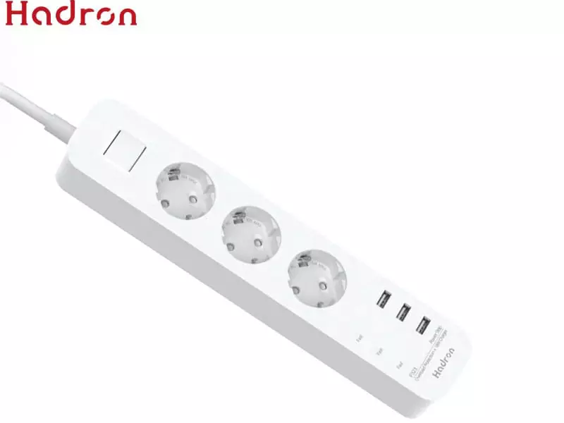 چند راهی برق ارت دار چهار سوکت هادرون Hadron P24 4 AC Way Power Strip 16A